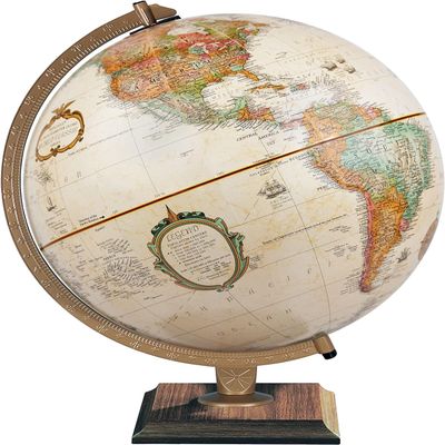 ANTIQUE AURA 12" World Classic Desktop Globe Eduacational Geographic Home and Office Desktop Decor