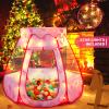 Baby Ball Pit for Toddler: with Star Lights - Pop Up Princess Play Tent for Kids - Indoor Outdoor Baby Girl Toys Birthday Gifts - NO Balls (Dreamy Pink Tent) view 2