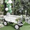 All-Terrain Cargo Wagon - White Flower Girl Wagon Pull Along with Removable Wooden Side Panels, Big Tires and Wide Grip Handle for Weddings, 33' L x 15.7' W x 19.6' H view 1