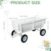 All-Terrain Cargo Wagon - White Flower Girl Wagon Pull Along with Removable Wooden Side Panels, Big Tires and Wide Grip Handle for Weddings, 33' L x 15.7' W x 19.6' H view 2