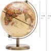 ANTIQUE AURA Dia 5.5-inch 14 cm Antique Globe Stainless Steel Arc and Base for Educational Geographic Modern Desktop Decoration School Office & Home view 3