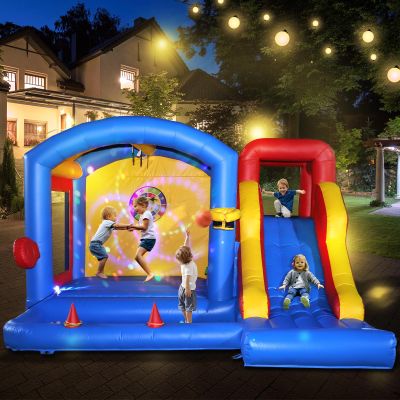 15FT Commercial Halloween Bounce House for Kids Adults, LED Party Light PVC Inflatable Bounce House for Adults, Ball Pit, Outdoor Indoor Kids Large Bounce House with Blower 15x13x10FT