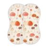 ElliTarr Burp Cloths Cotton Soft Burping Cloths for Babies 22x11 Inch 2 Pack Neutral Absorbent Burp Clothes Rags Towels for Newborn Mushroom view 1