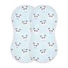 ElliTarr Burp Cloths Cotton Soft Burping Cloths for Babies 22x11 Inch 2 Pack Neutral Absorbent Burp Clothes Rags Towels for Newborn Cute Blue Panda view 1
