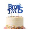 1Pcs 15th Birthday Cake Topper Blue Glitter Bro I'm 15 Birthday Cake Pick Cheers to 15 Years Old Fifteen Fabulous Cake Decorations for 15th Birthday Theme Party Supplies(Blue) (Blue) view 1