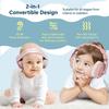 2-in-1 Baby Ear Muffs for Hearing Protection, Noise Cancelling Earmuffs for Babies and Toddlers up to 48 Months, Adjustable Baby Headphones with Stretchy Band, Improves Sleep - Pink view 3