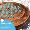 22cm Diameter wooden SOLITAIRE BOARD GAME with SNOWFLAKE GLASS MARBLES | classic wooden solitaire game | strategy board game | family board game | games for one | board games view 2