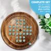 22cm Diameter wooden SOLITAIRE BOARD GAME with SNOWFLAKE GLASS MARBLES | classic wooden solitaire game | strategy board game | family board game | games for one | board games view 3