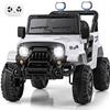 OLAKIDS Ride on Truck, 12V Battery Powered Electric Vehicle for Kids with Remote Control, Bluetooth, Power Display, LED Lights, Music Player, Ride on Toy for 3+ Boys Girls (White) view 1