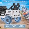 OLAKIDS Ride on Truck, 12V Battery Powered Electric Vehicle for Kids with Remote Control, Bluetooth, Power Display, LED Lights, Music Player, Ride on Toy for 3+ Boys Girls (White) view 2