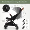 BABY JOY Lightweight Baby Stroller, Compact Toddler Travel Stroller for Airplane, Infant Stroller w/ 5-Point Harness, Adjustable Backrest/Footrest/Canopy, Storage Basket, Easy One-Hand Fold (Black) view 4