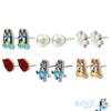 LUV HER Bluey Hypoallergenic Earrings for Girls Ages 4+ - Safe Stud & Fishhook Styles - Jewelry Gift for Sensitive Ears & Cartoon Lovers, 6 Pairs view 2