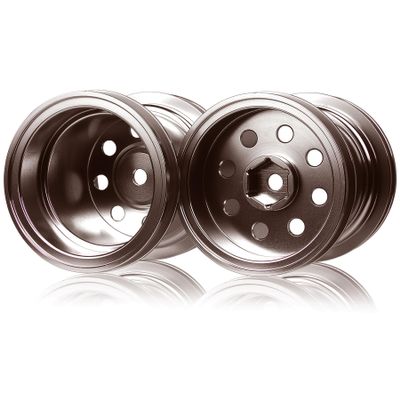 TOOMOD Aluminum WR02 Wheel Hub Rims for Tamiya WR-02 / G6-01 / Konghead Automobile 1/10 RC Big Tire Model Car Upgrades Parts Brown