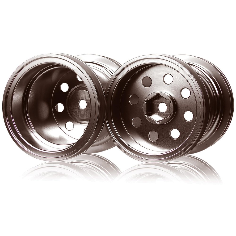 TOOMOD Aluminum WR02 Wheel Hub Rims for Tamiya WR-02 / G6-01 / Konghead Automobile 1/10 RC Big Tire Model Car Upgrades Parts Brown