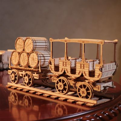 KWASVLYA 3D Wooden Puzzles, Wine Truck Model Kit, Wooden Train Puzzles for Adults and Teens, Educational Brain Teaser Assembly Model, Thanksgiving/Christmas/Birthday Gifts