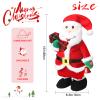 Humor Ted Jumping Dancing Singing Santa, Singing Dancing Santa Claus Toys Animated Christmas Plush Toy Funny White Elephant Musical Plush Toys 2025 Xmas New Year Gift for Kids,15" view 2