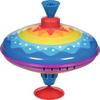 goki 53778  Coloured top made of veneer, colourful spinning top that brings joy and fun to the children's room, classic top with stand, 21 cm high, from 1 year old view 1