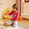 goki 53778  Coloured top made of veneer, colourful spinning top that brings joy and fun to the children's room, classic top with stand, 21 cm high, from 1 year old view 2