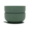 Lalo Suction Bowls - 2 Pack, 100% Silicone Non-Toxic BPA-Free Baby Bowls with Suction Base To Prevent Accidental Tip-Overs - Silicone Bowls For Babies And Toddlers - Olive view 1