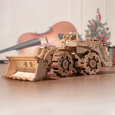 KWASVLYA 3D Wooden Puzzles,Bulldozer Model Kits, Wooden Puzzles for Adults and Teens, Educational Brain Teaser Assembly Model Car, Thanksgiving/Christmas/Birthday Gifts