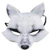 Aiffort 1Pcs Halloween Fox Mask Funny Fox Mask for Halloween Easter Carnival Christmas Masquerade Costume Party Cosplay Props (White) view 2