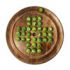 22cm Diameter wooden SOLITAIRE BOARD GAME with GREEN LEPRECHAUN GLASS MARBLES view 1