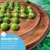22cm Diameter wooden SOLITAIRE BOARD GAME with GREEN LEPRECHAUN GLASS MARBLES view 2