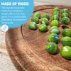22cm Diameter wooden SOLITAIRE BOARD GAME with GREEN LEPRECHAUN GLASS MARBLES view 3