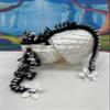 3D Printed Dragons with Dragon Egg, Articulated Black and White Cherry Blossom Dragons, Fidget ADHD Toy Gift for Mom MCD-19-WE view 3