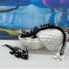 3D Printed Dragons with Dragon Egg, Articulated Black and White Cherry Blossom Dragons, Fidget ADHD Toy Gift for Mom MCD-19-WE view 4