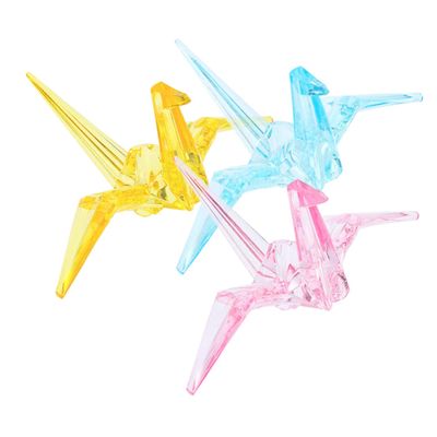 ROMISBABA 3Pcs Acrylic Origami Crane Model Intricate Decorative Bird Figurine for Home Decor Boy Girl Toy Unique Table Decoration Geometric Suncatcher for Garden Indoor