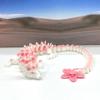 3D Printed Dragon, Articulated Dragon Toy, 12" White and Pink Cherry Blossom Dragon, Fidget ADHD Autism Toy, Executive Desk Toy D016-DR view 1