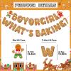Gingerbread Gender Reveal Banner for Boy or Girl Baby Shower Decoration view 2
