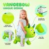 VangeBow Dinosaur Bouncy Animal for Toddlers 3+, Ride On Dinosaur Hopper Toys for 3+ Year Old Girl Boy Kid First Birthday Gift, Outdoor Indoor Triceratops Hopping Horse Bouncer (Pump Included) view 3