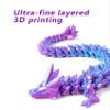 3D Printed Dragon,Chinese Dragon,Dragon Statue 12 in Fidget Toys for Autism/ADHD,3D Printed Gift Toy, Executive Desk Toys,Home Office Decor (Red Black) view 3