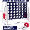 HOMGX 4-Point Giant Game Set, Family Outdoor Courtyard Game, w/ 42 Giant Rings and Quick Release Sliders, Plastic Quadruple Chess Set for Children and Adults view 3