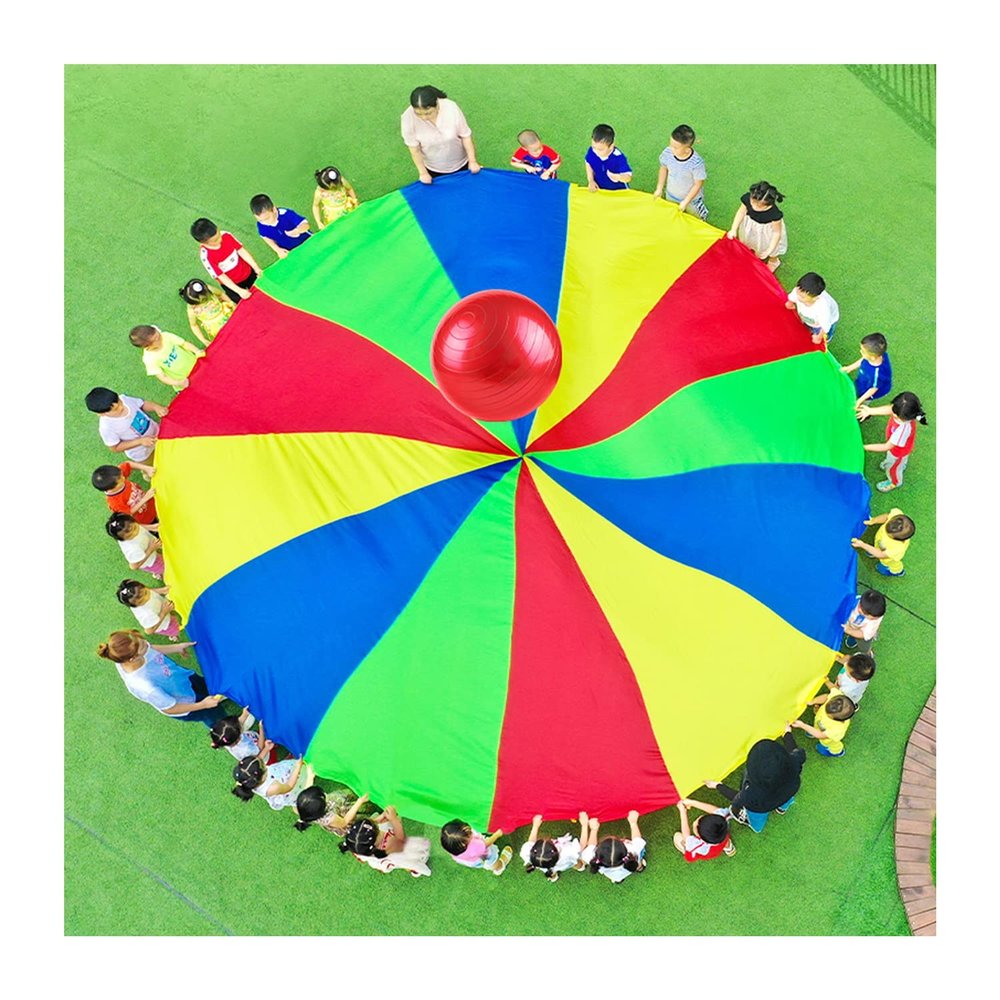 DJFKDYHPE Play Parachute Kids Outdoor Activities - Parachute Game, Outdoor Field Day Parachute Games, Nursery Physical Training Aids(6m/19.6ft)