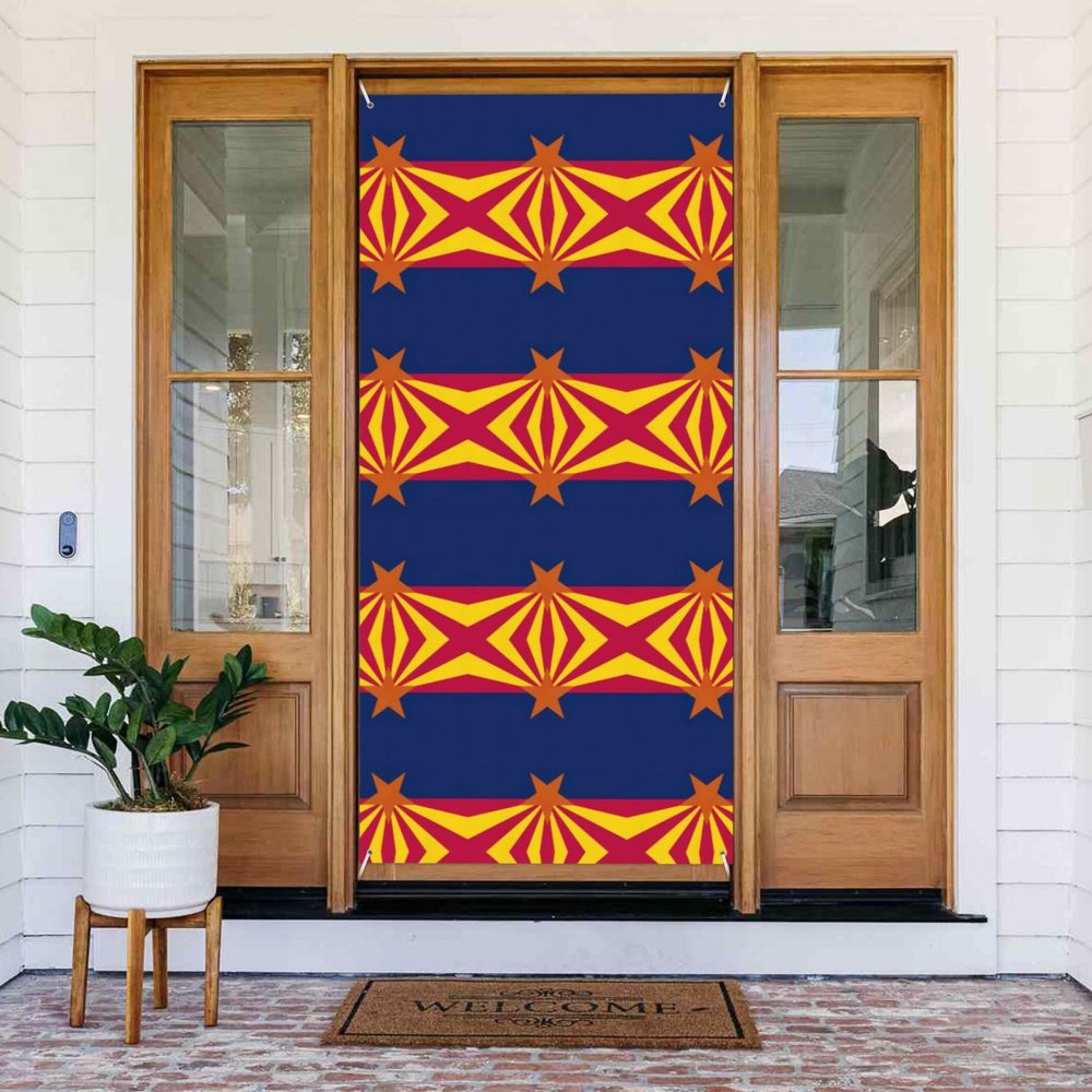 Arizona State Flag Print Door Cover Banner, Party Decorations, Porch Signs, For Birthdays Indoor Outdoor Use