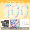 132 Pcs Friendship Bracelet Birthday Banner Kit, Customizable Party Banner Garland Decor, 100 Balls with 24 Pcs Foam Circles, Letter Stickers,Fishing Line for Art Crafts (Macaron Blue Yellow Pink) view 3
