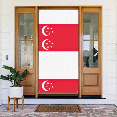 Singapore Flag Print Door Cover Banner, Party Decorations, Porch Signs, For Birthdays Indoor Outdoor Use