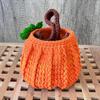 Haiyou Crochet Pumpkin Handbag, Handmade Knitted Trick or Bag Wool Knitting Cute Halloween Bucket Bag Crochet Purse Halloween Spooky Party Gift Candy Bag view 3