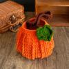 Haiyou Crochet Pumpkin Handbag, Handmade Knitted Trick or Bag Wool Knitting Cute Halloween Bucket Bag Crochet Purse Halloween Spooky Party Gift Candy Bag view 4