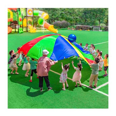 DJFKDYHPE Play Parachute Rainbow Parachute with Storage Bag, Nursery Balance & Coordination Parachute Game, Outdoor Activities Game for Kids Parachute(4m/13.1ft)