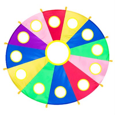 DJFKDYHPE Whack-a-Mole Game, Nursery Agility Training Rainbow Umbrella with Holes, Indoor & Outdoor Parachute Games Parachute(4m/13.1ft)
