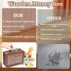 5000 Savings Challenge Box, Saver Money Box with Counter,Wooden Money Box with Money Target and Numbers, Wooden Cash Vault Piggy Bank, Challenges Cash Saving Box Storage Money (5000$) view 4