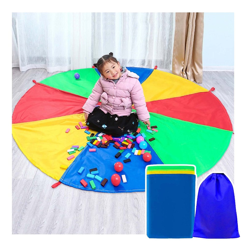 DJFKDYHPE Play Parachute Kids Outdoor Activities, Parachute Games for Home/Nursery, Garden/Lawn/Beach/Backyard Games(9m/29.5ft)