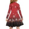 DISNIMO Girls Christmas Dress Cute Snowman Party Holiday Dress Size 9 10 Long Sleeve Casual Dress Kawaii Outfits Clothes for Little Girls Fall Winter Twirly Polos Dress Red Kids Costume view 2
