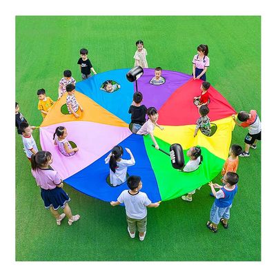 DJFKDYHPE Play Parachute Whack-a-mole Game, Play Parachute Sensory Game, Outdoor Parent-Child Interactive Garden Game Parachute(5m/16.4ft)