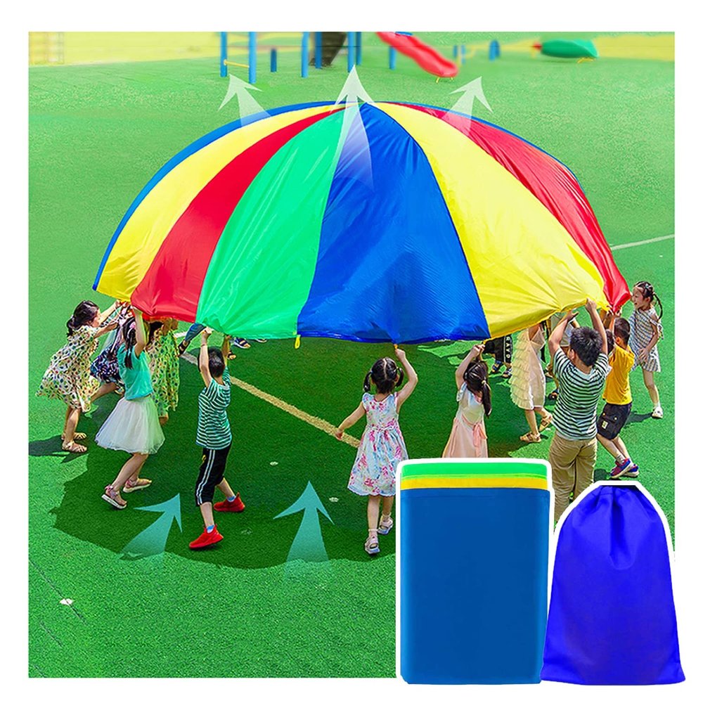 DJFKDYHPE Play Parachute Kids Outdoor Activities - Parachute Game, School Sports Day Kits, Body Balance & Coordination Puzzle Game(5m/16.4ft)