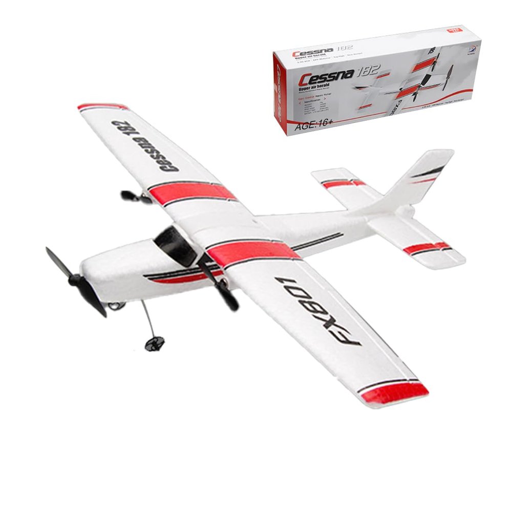 RIDID RC Airplane Model Kit, 2.4G FX-801 Cessna 182 Electric Fixed-Wing Glider Model, Outdoor Airplane Model Toys for Adults (RTF Version)